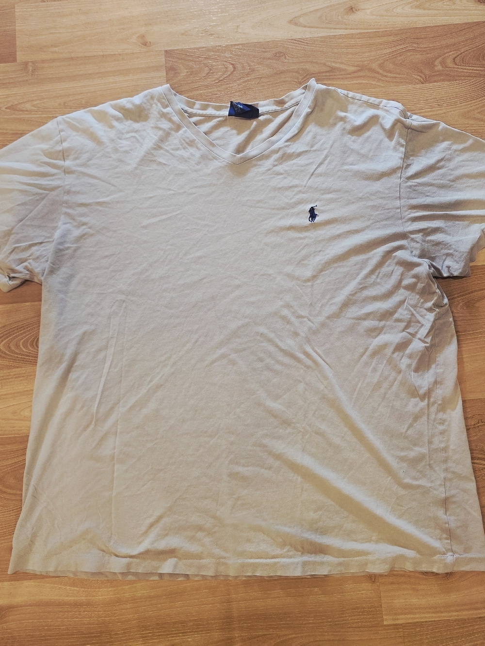 Ralph Lauren Light Gray V-Neck Polo Logo T-Shirt - Men's